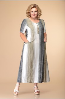 Платье Romanovich Style 1-2023 хаки/белый #1