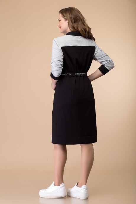 Платье Romanovich Style 1-2036 черный\серый размер 52-56 #4