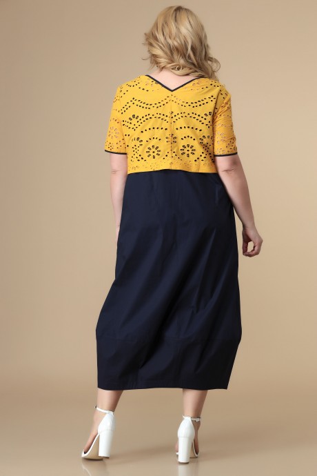 Платье Romanovich Style 1-1958 горчица/синий размер 60-64 #4