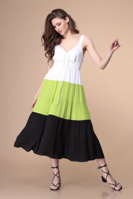 Платье Romanovich Style 1-2167 белый/салат/черный размер 46-50 #1