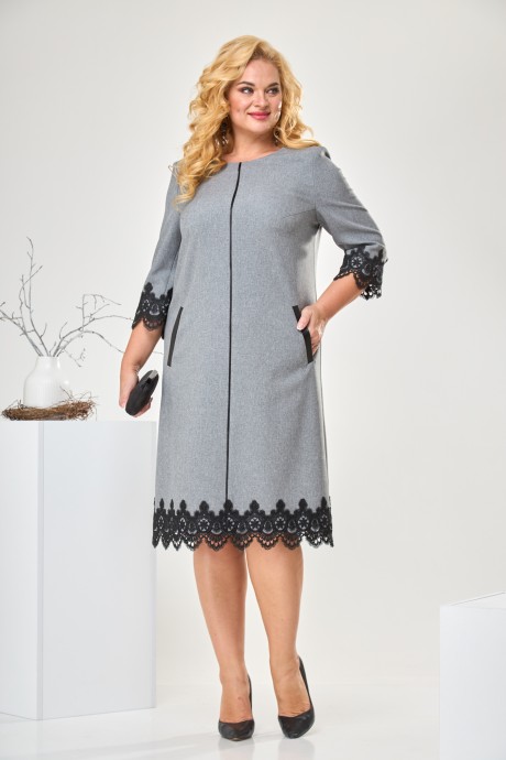 Платье Romanovich Style 1-1284 серый/чёрный размер 50-70 #2