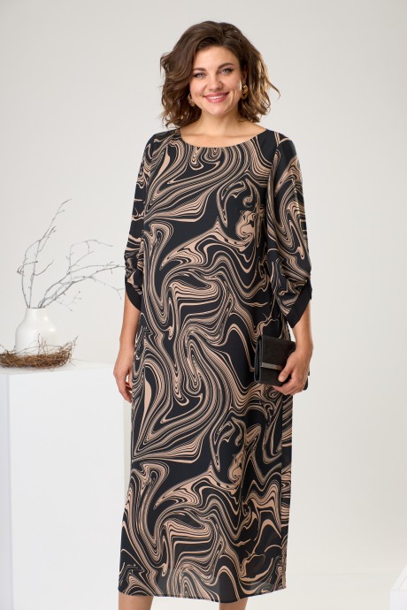 Платье Romanovich Style 2442 чёрный/ бежевый размер 50-60 #4