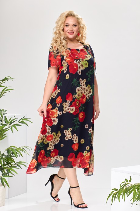 Платье Romanovich Style 1-1332 черный, красный размер 52-66 #3