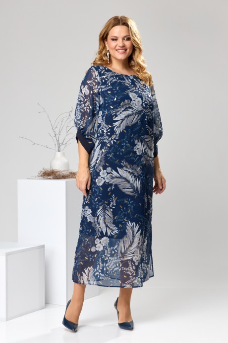 Платье Romanovich Style 2442 синий,принт размер 50-64 #1