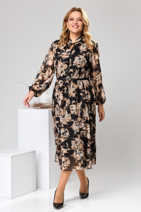 Платье Romanovich Style 1-2597 чёрный,коричневый размер 52-56 #3