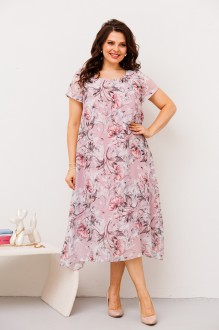 Платье Romanovich Style 1-1332 розовый, принт цветы #1
