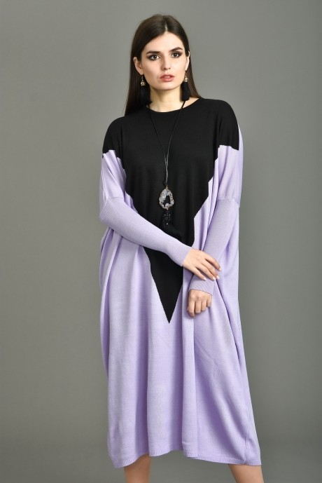 Платье Diva 1004 темно-синий+ сирень размер 54-64 #1