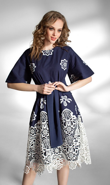 Платье Diva 1116 синий с белым размер 44-52 #3