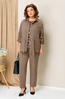 Костюм/комплект Volna 1398 тройка кофейно-бежевый #1