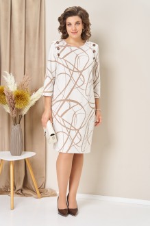 Платье Volna 1457 бежево-белый