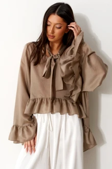 Блузка BEAUTY ANNETE A2419 кофейный