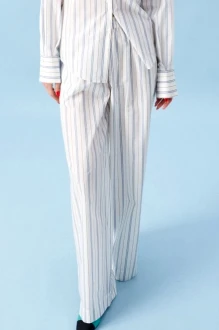 Брюки BEAUTY ANNETE A1826 белые, голубая полоска