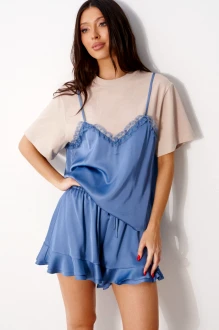 Футболка BEAUTY ANNETE A2458 /2 бежево-синяя