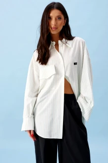 Рубашка BEAUTY ANNETE A2463 белая, голубая полоска