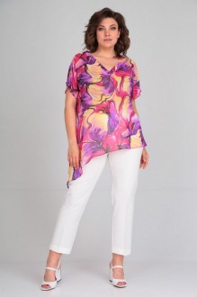 Туника Ma Cherie 1009 розовый, цветы #1
