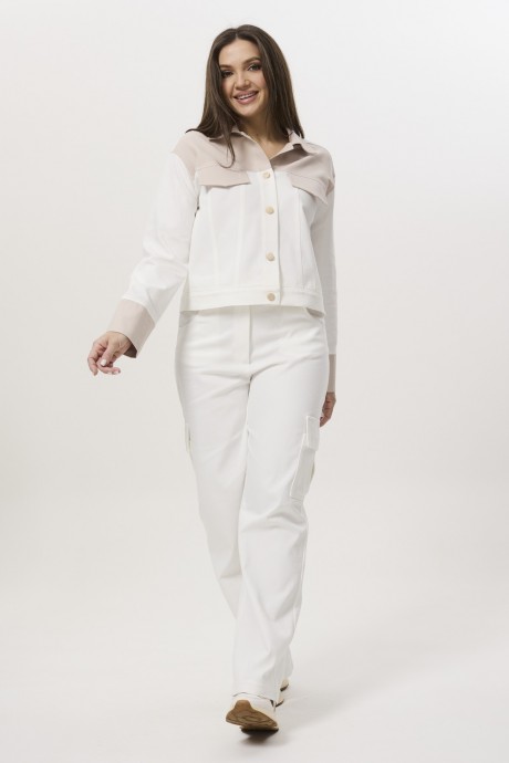 Жакет (пиджак) Ma Cherie 1062 белый, бежевый размер 48-58 #4
