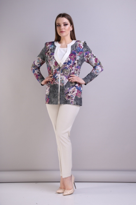 Блузка, туника, рубашка Anastasia Mak 430 серый размер 48-68 #1