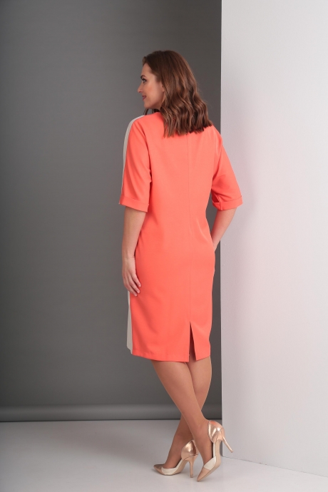 Платье Anastasia Mak 508 светло-серый/лососевый размер 52-60 #3