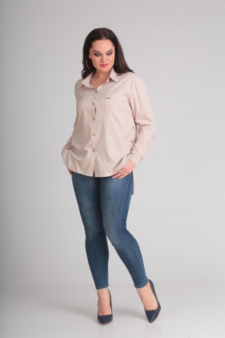 Блузка, туника, рубашка Anastasia Mak 587 бежевый размер 50-60 #3