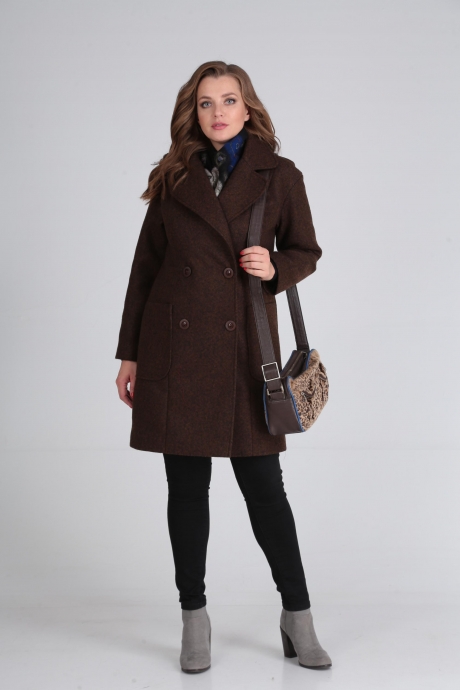 Пальто Anastasia Mak 651 коричневый размер 46-52 #1