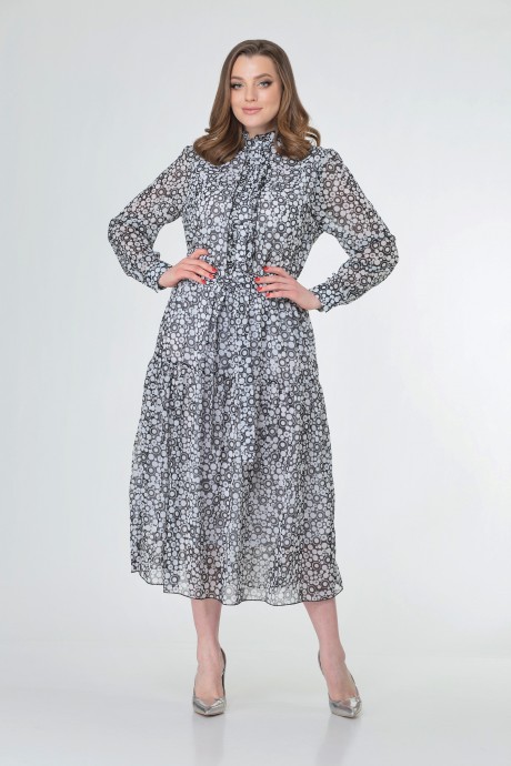 Платье Anastasia Mak 785.1 черно-белый размер 50-60 #1