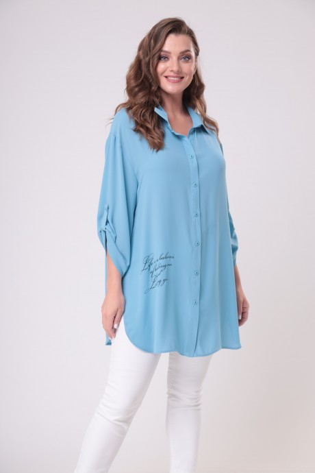 Блузка Anastasia Mak 856 голубой размер 56-66 #5