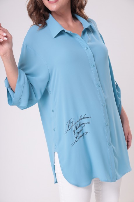 Блузка Anastasia Mak 856 голубой размер 56-66 #10