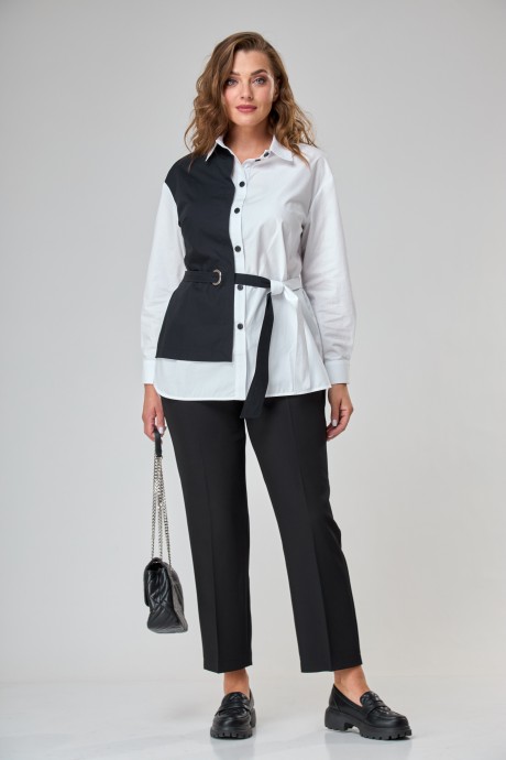 Блузка Anastasia Mak 1049 черно-белый размер 50-60 #1