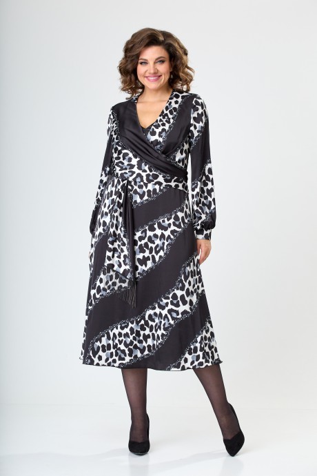 Платье Anastasia Mak 1054 серый мультиколор размер 50-60 #1