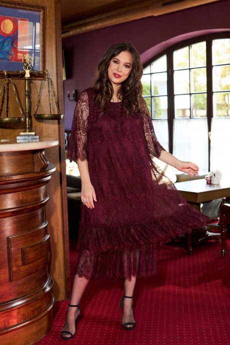 Вечернее платье Anastasia Mak 1068 бордо размер 50-60 #2
