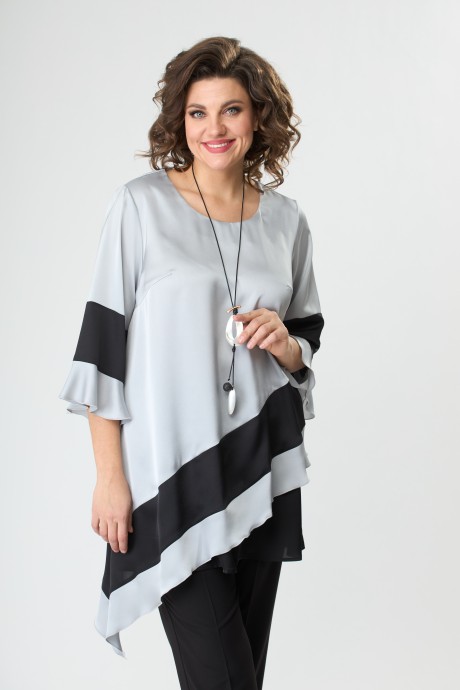Блузка Anastasia Mak 1071 серый размер 50-66 #1