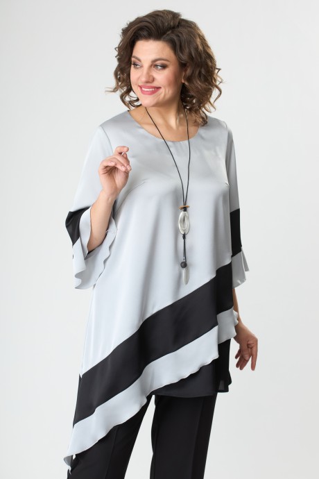 Блузка Anastasia Mak 1071 серый размер 50-66 #3