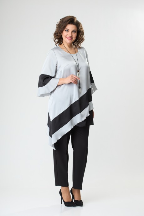 Блузка Anastasia Mak 1071 серый размер 50-66 #4