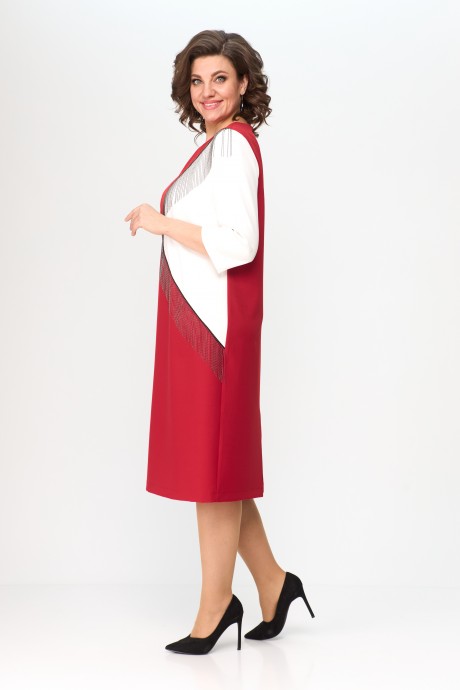 Платье Anastasia Mak 1090 красно-белый размер 50-60 #3