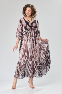 Платье Anastasia Mak 1129 розовый, серый #1