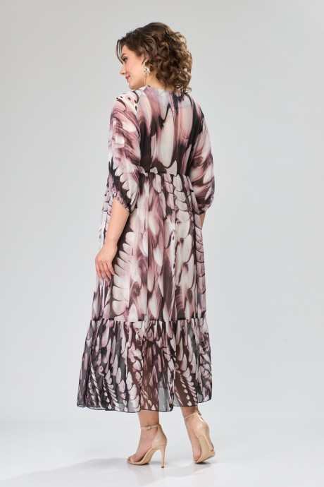 Платье Anastasia Mak 1129 розовый, серый размер 50-60 #3