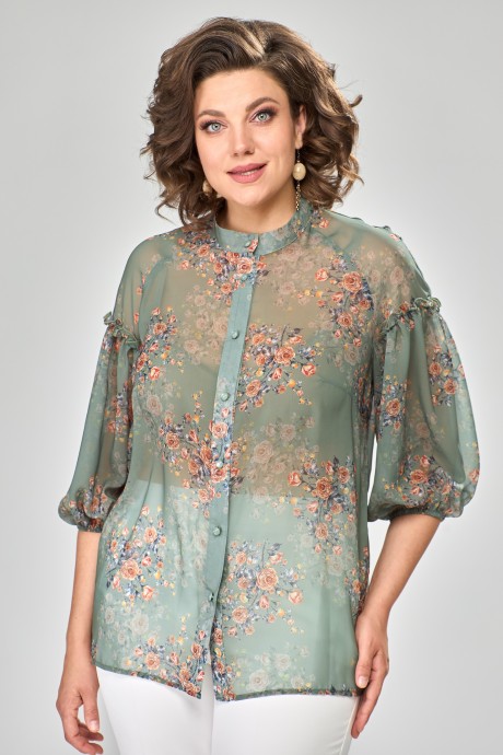 Блузка Anastasia Mak 1114 оливковый размер 50-60 #2