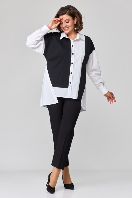 Блузка Anastasia Mak 1119 чёрно-белый размер 50-60 #3