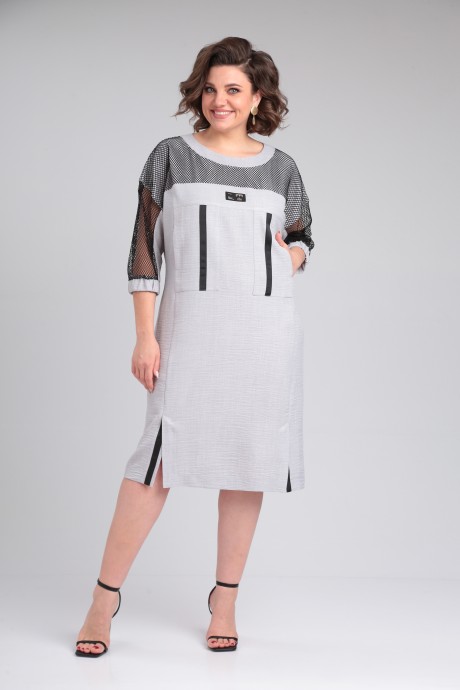 Платье Anastasia Mak 1174 серый размер 48-58 #3