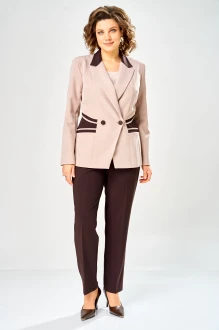 Брючный костюм Anastasia Mak 1315 коричневый, пудра