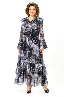 Платье Anastasia Mak 1280 серый, черный