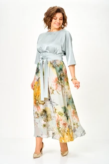 Вечернее платье Anastasia Mak 1229 -Ш голубое, цветы