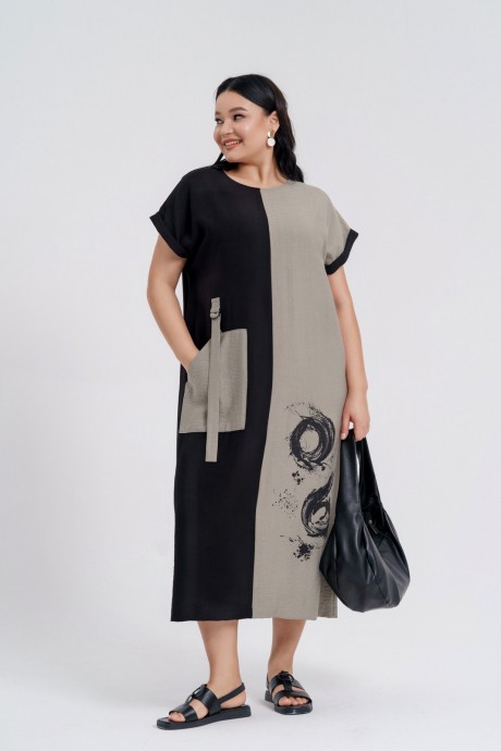 Платье DЕESSES 1208 черный,серый размер 50-58 #3