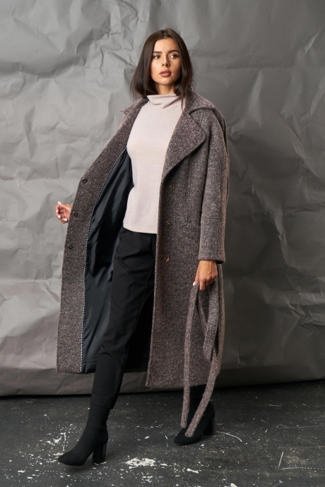 Пальто МиА-Мода 1056 -1 молочно-коричневый размер 46-50 #4