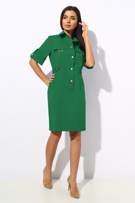 Платье МиА-Мода 1156 -2 темно-зеленый размер 46-50 #1
