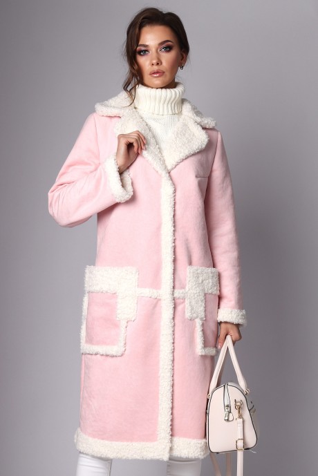 Пальто МиА-Мода 1069-3 розовый размер 46-50 #4