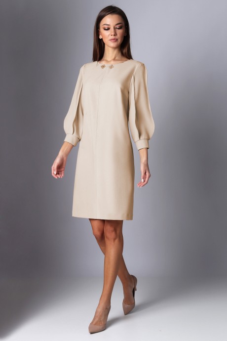 Вечернее платье МиА-Мода 1208-3 бежево-фисташковый размер 46-50 #3