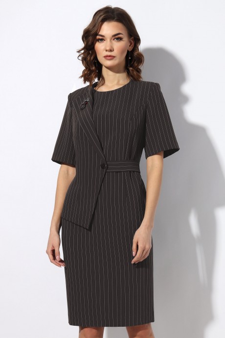 Платье МиА-Мода 1230 -1 серо-коричневый размер 46-50 #3