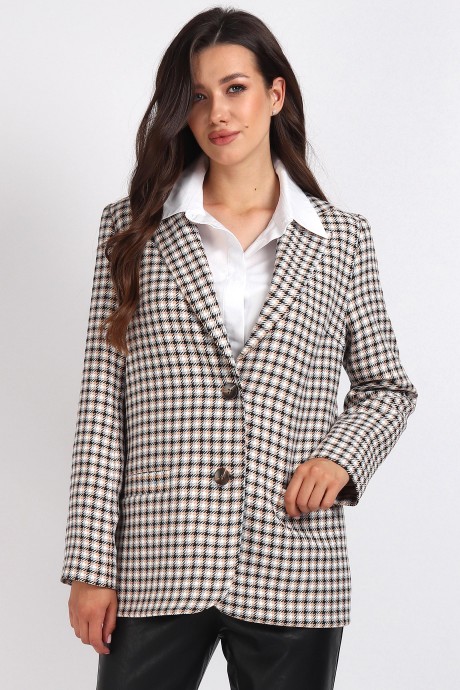 Жакет (пиджак) МиА-Мода 1498 разноцветный, гусиная лапка размер 46-50 #1