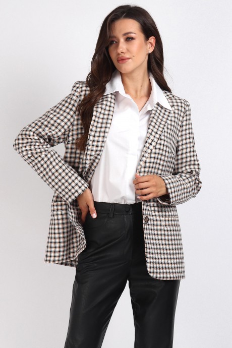 Жакет (пиджак) МиА-Мода 1498 разноцветный, гусиная лапка размер 46-50 #2